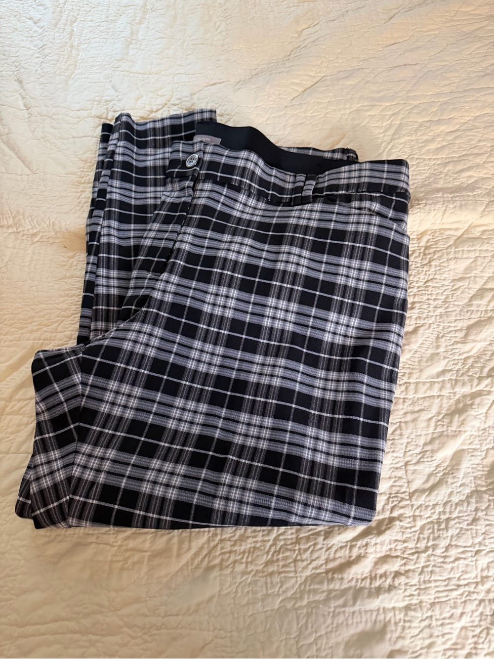 Maurices Black & White Plaid Straight Leg Pants 22W NWOT